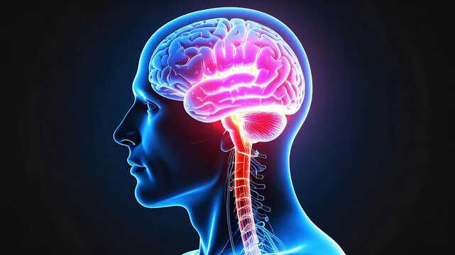 Human brain illustration anatomy medical education graphic