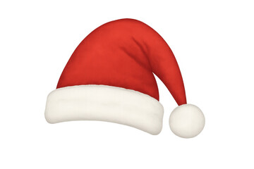 Classic santa claus hat isolated on transparent background