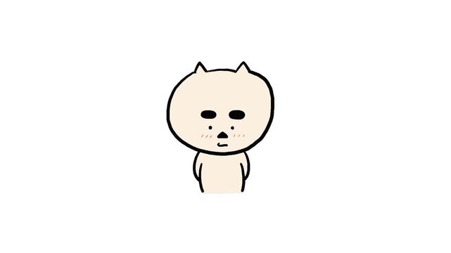 cute funny cat character shy