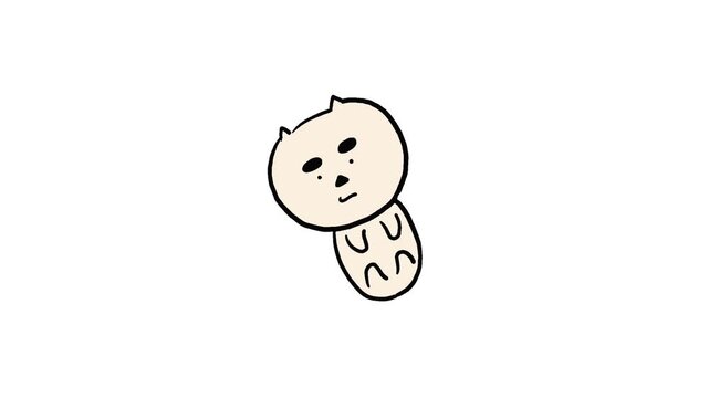 cute funny cat character roll his body over