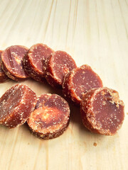 Traditional Indonesian Sweetener: Gula Aren on a Board