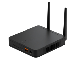 Mini Pocket Wi-Fi Hotspot Device with Antenna, 3D Technology Concept, isolated on a transparent background