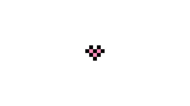 a cute pink pixel heart beat