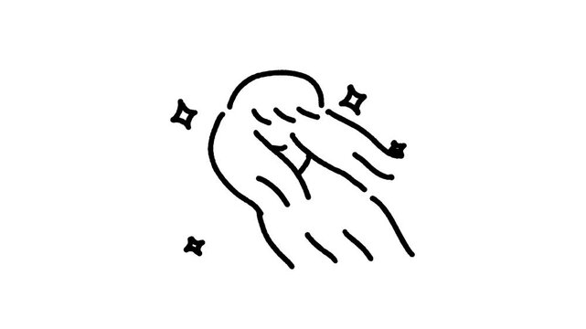 simple cute poodle hair blown away by the wind