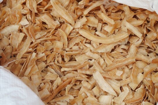 Dried slice Tapioca or kolli or kappa or maracheeni in the white sack