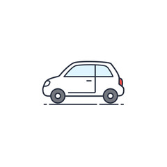 Minimalist White Compact Car Illustration