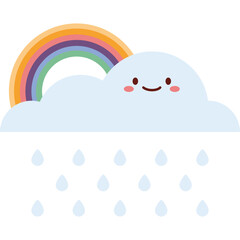 Snow Cloud Flat Vector Illustration