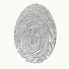Abstract fingerprint design in minimalist style with black lines  