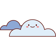 Blue Clouds Flat Vector Set