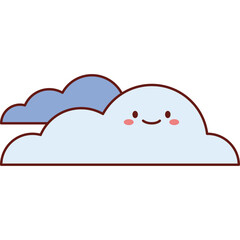 Blue Clouds Flat Vector Set
