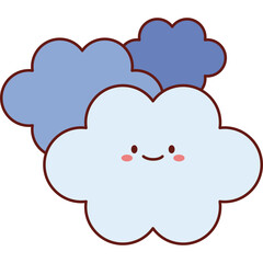 Blue Clouds Flat Vector Set