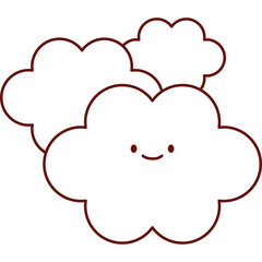 Blue Clouds Flat Vector Set