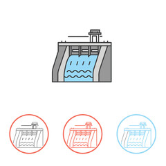 GrayScale Dam Water Flowing Illustration with Circular Color Variations
