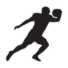 Naklejka premium Football player silhouette shielding ball from opponent on white background 