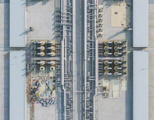 Semiconductor factory construction aerial view