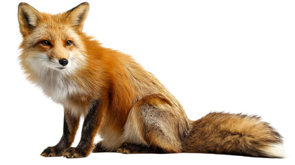 Red Fox Animal Sitting on White Surface