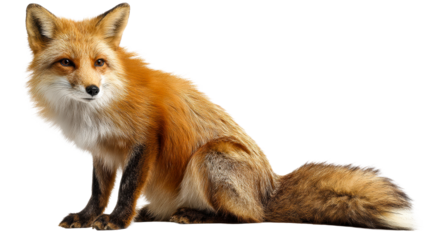 Red Fox Animal Sitting on White Surface