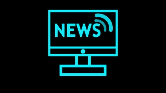 Breaking News with world map and HUD elements in news Animated news icon in motion, news assets with colorful background , Animated News representing current events, journalism