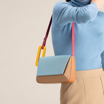 Fashionable Handbag with Modern Design Features and Stylish Stra