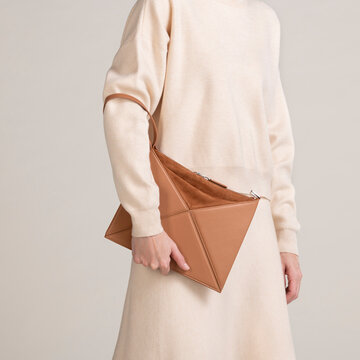 Elegant Tan Handbag Styled With Minimalist Neutral Outfit for Fa