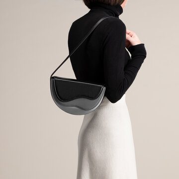 Elegant Shoulder Bag Styled With Minimalistic Outfit and Neutral