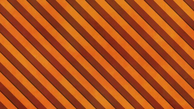 Diagonal Orange and Brown Stripes Moving Upward &ndash; Autumn Seamless Loop Background