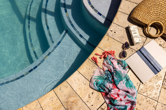 Relaxing by the pool