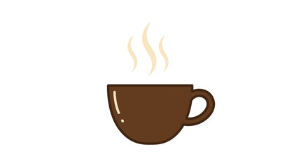 Vector a steaming brown coffee cup isolated on white background