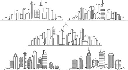 Fototapeta premium Vector illustration of city skyline cityscape buildings architecture design