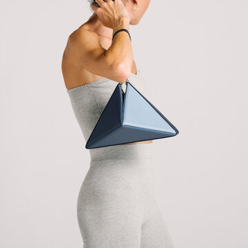 Modern Geometric Handbag Featured in a Minimalist Fashion Style 