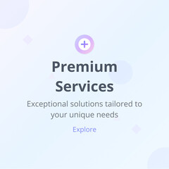 Minimalist Premium Services Banner with Pastel Gradient