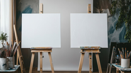 Empty Canvas Ready for Artistic Expression in Creative Studio Space