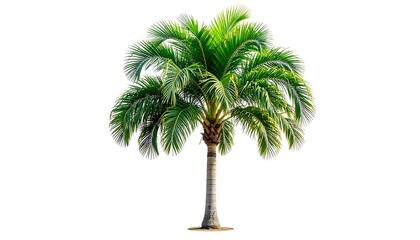 Obraz premium Lush palm tree against white