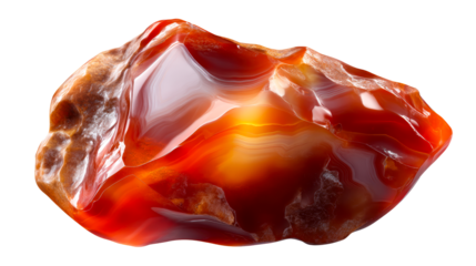Orange and red layered agate rock with rough texture