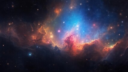 Fototapeta premium Colorful nebula in space
