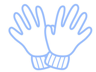 シンプル手袋アイコン（ブルー）