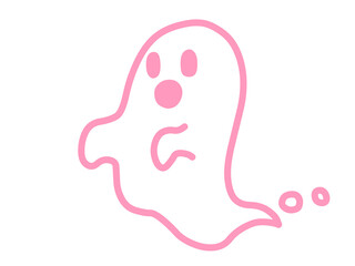 幽霊アイコン　シンプル　ピンク