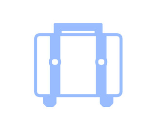 シンプル旅行バッグアイコン（ブルー）