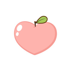 Peach vector heart on white background template