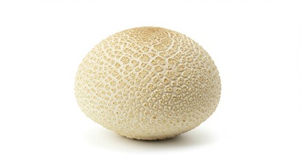 giant puffball mushroom in whole form isolated on a white background showcasing its natural shape and texture for culinary and botanical use