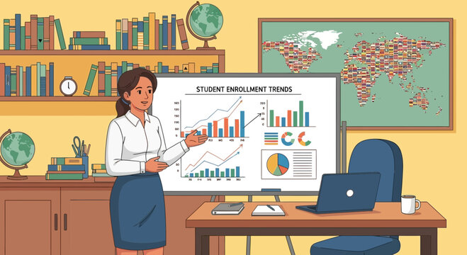 Illustrated Education Presentation: Instructor Sharing Student Enrollment Data