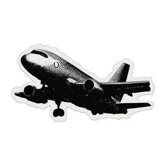 Fototapeta na wymiar PNG Vintage airplane silhouette sticker