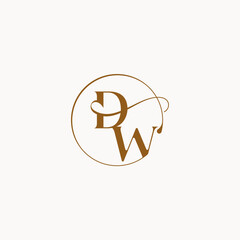 circle fows wedding logo DW luxurius feeling with flow monogram elegant style letter
