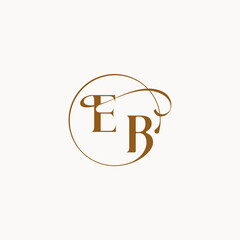circle fows wedding logo EB luxurius feeling with flow monogram elegant style letter