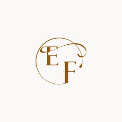 circle fows wedding logo EF luxurius feeling with flow monogram elegant style letter