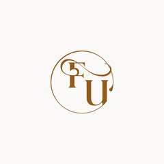 circle fows wedding logo FU luxurius feeling with flow monogram elegant style letter