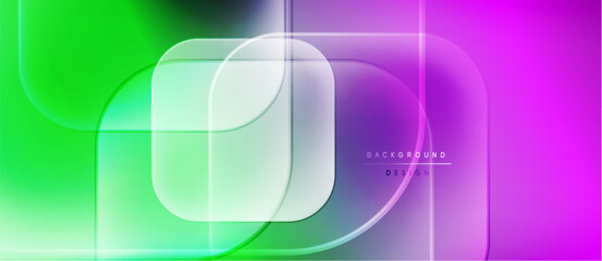 Abstract gradients blend, forming layered rectangles. Bright colors transition smoothly, creating dynamic visual effect. Modern design element.