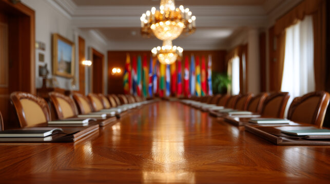 Diplomatic trade discussion. diplomatic trade discussion international meeting negotiation conference room Elegant diplomatic