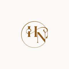circle fows wedding logo monogram elegant style letter luxurius feeling with flow HN