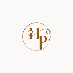 circle fows wedding logo monogram elegant style letter luxurius feeling with flow HP